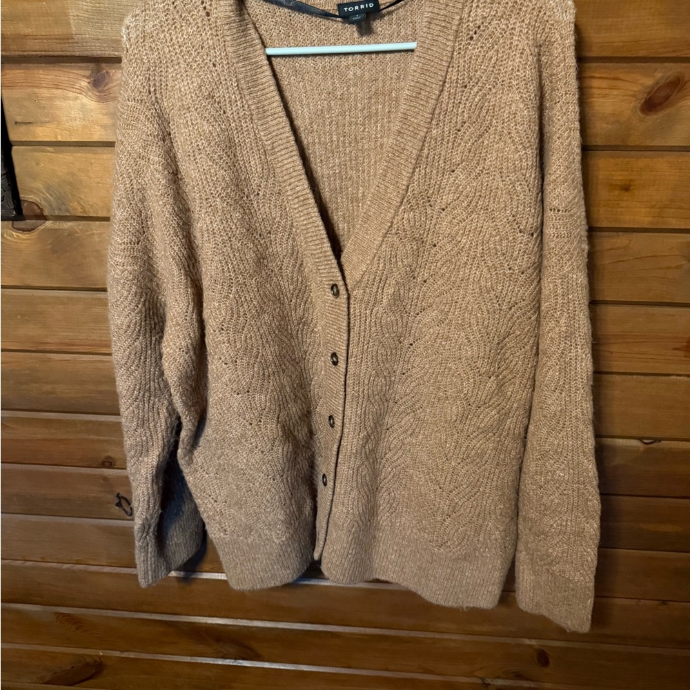 Torrid Camel Knit Cardigan Size 1